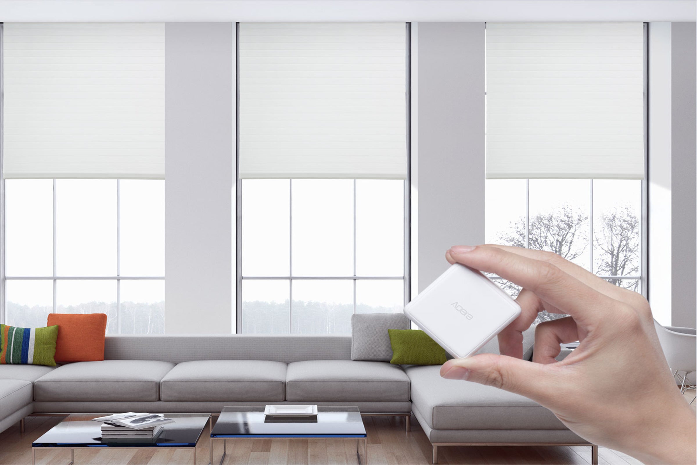 ABALON Binario Motorizzato per Tende Perfect Wave, Motore WiFi Compatibile con Alexa, Google Home e App Mobile Tuya Smart, Telecomando, Larghezza fino a 3 metri, Bianco