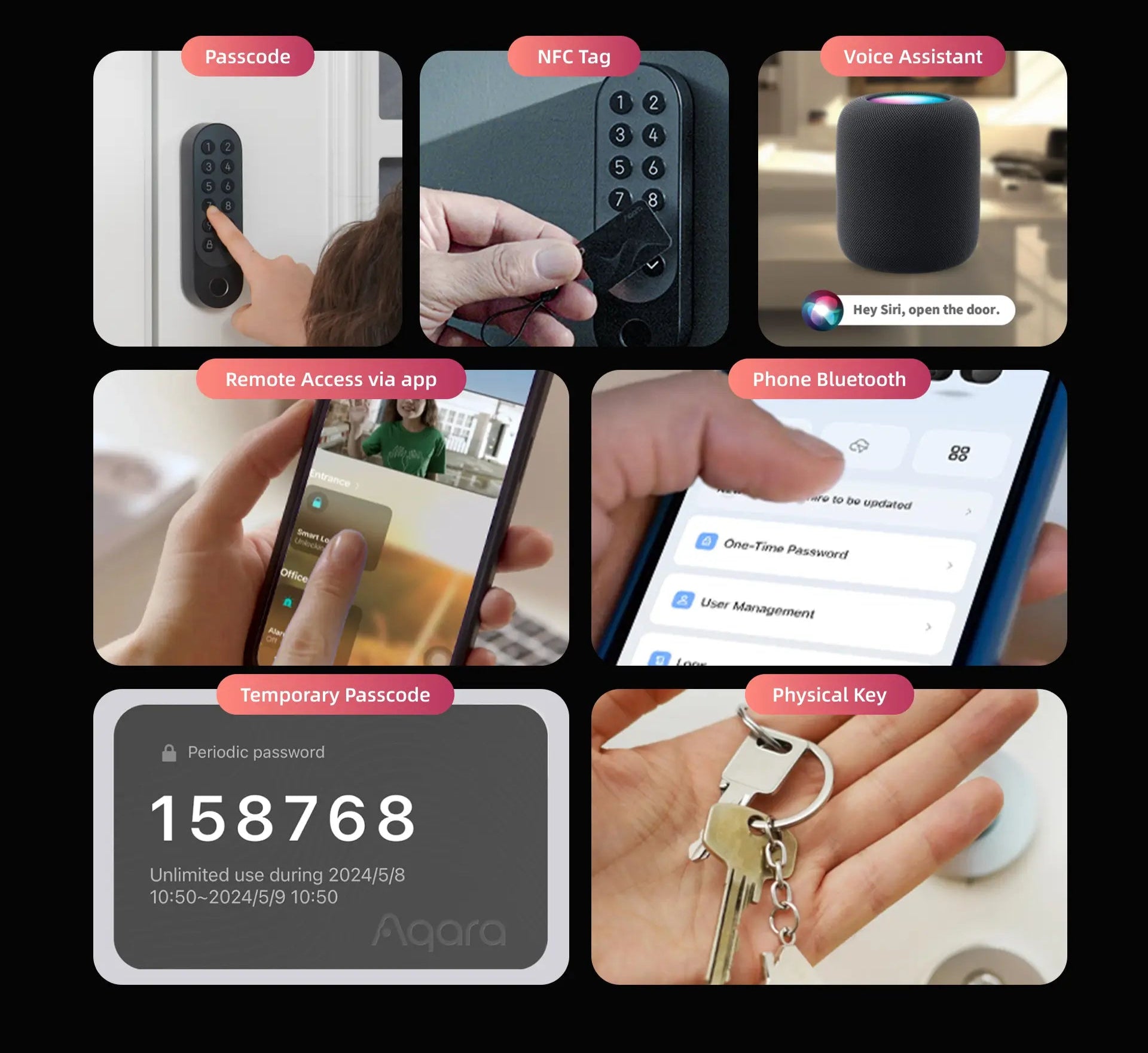Aqara Smart lock U200 unlock methods