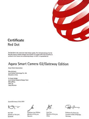 Certificate Red Dot Aqara