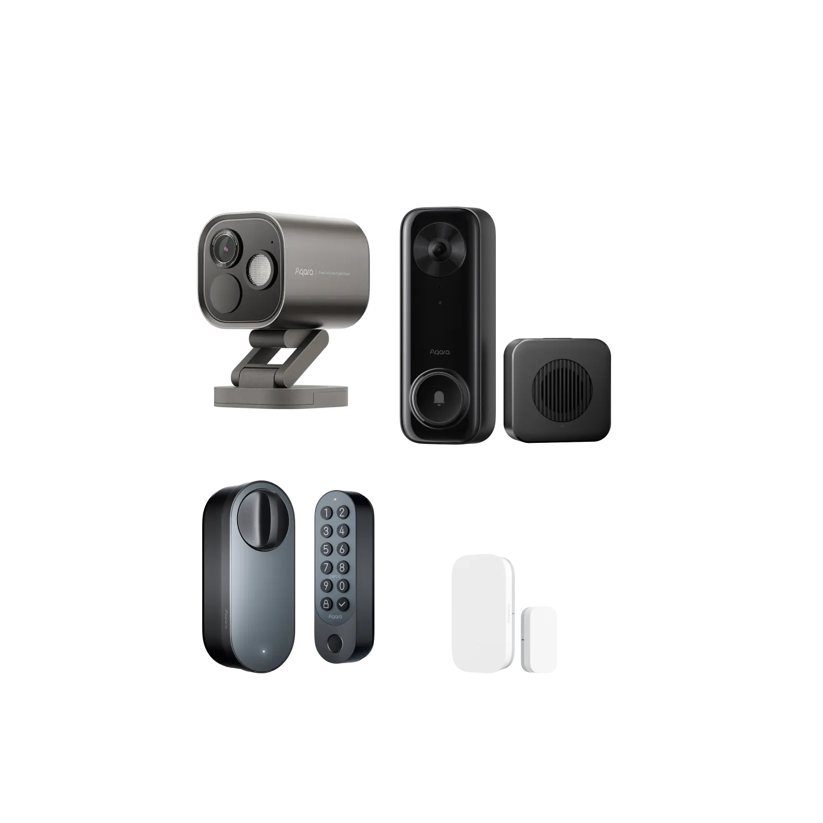 Smart Lock U200 + Camera Hub G5 Pro +Doorbell Camera G400 (Wired) + Door and Window Sensor