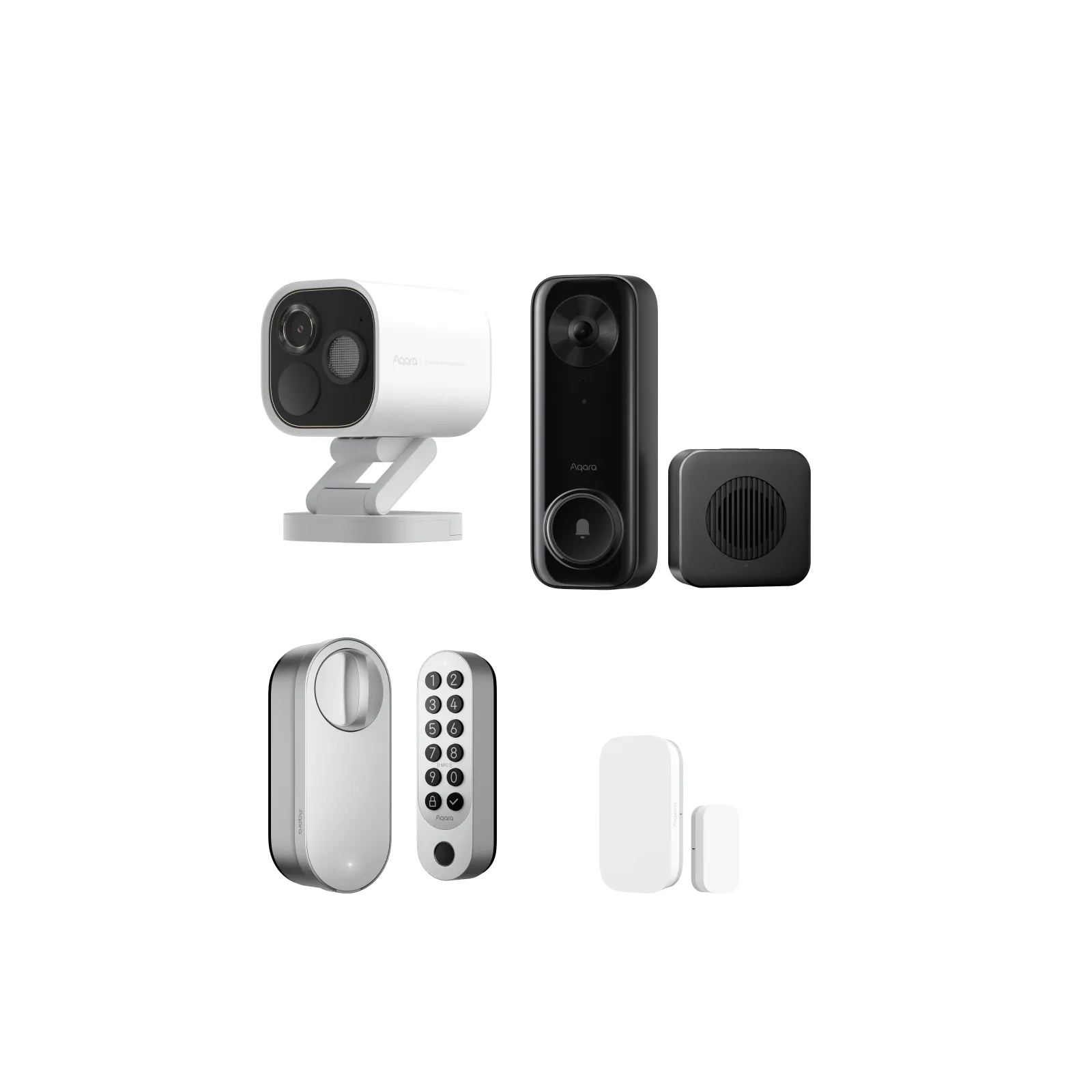 Smart Lock U200 + Camera Hub G5 Pro +Doorbell Camera G400 (Wired) + Door and Window Sensor
