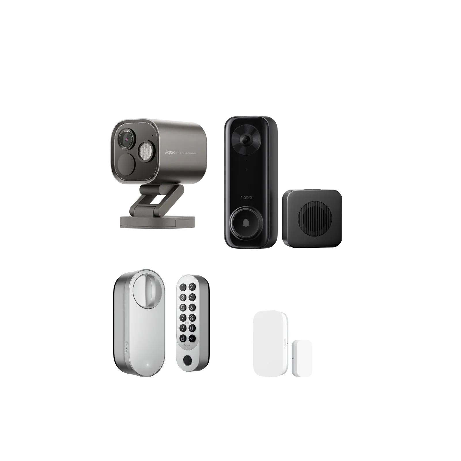 Smart Lock U200 + Camera Hub G5 Pro +Doorbell Camera G400 (Wired) + Door and Window Sensor