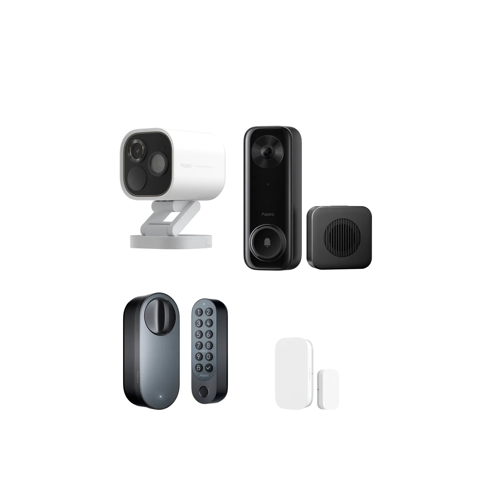 Smart Lock U200 + Camera Hub G5 Pro +Doorbell Camera G400 (Wired) + Door and Window Sensor
